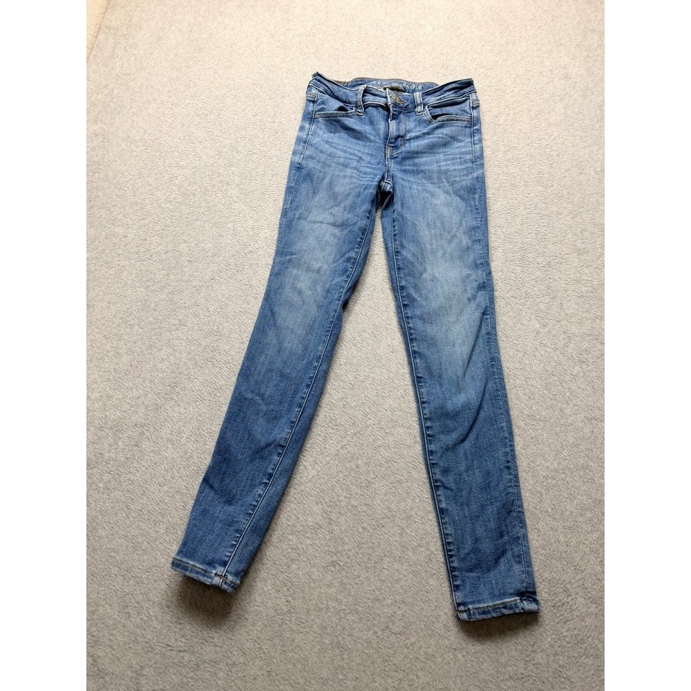 American Eagle Super Stretch Jegging Jeans Medium Wash Skinny Denim Womens 00